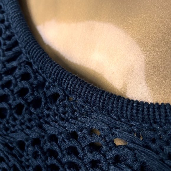 Boho Crochet Dress | Black Cotton Long Top or Short Dress - Picture 7 of 8